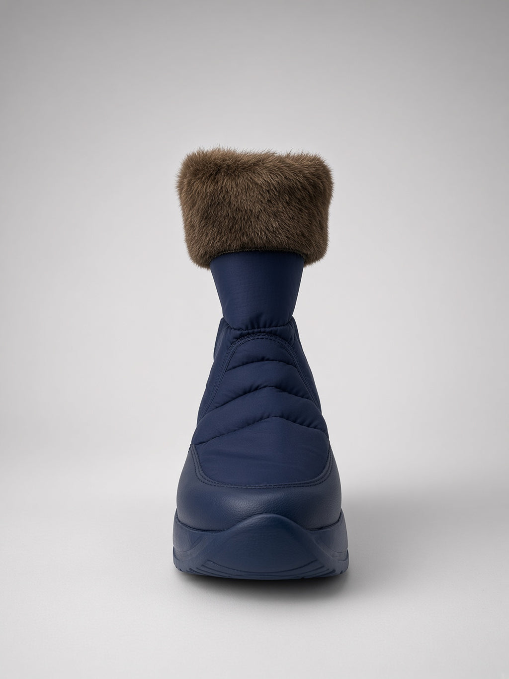 Botin De Nieve Invierno Dama Térmicas Con Peluche Azul Marino