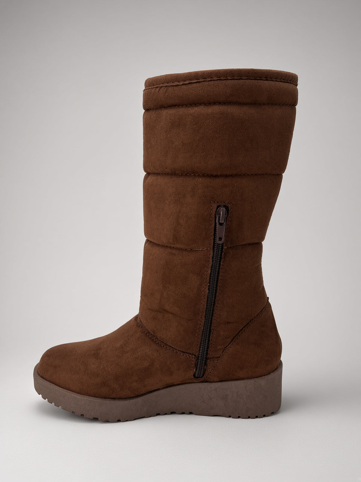 Bota Alta Térmica Calientita para Mujer con Ajuste de Botón Cafe