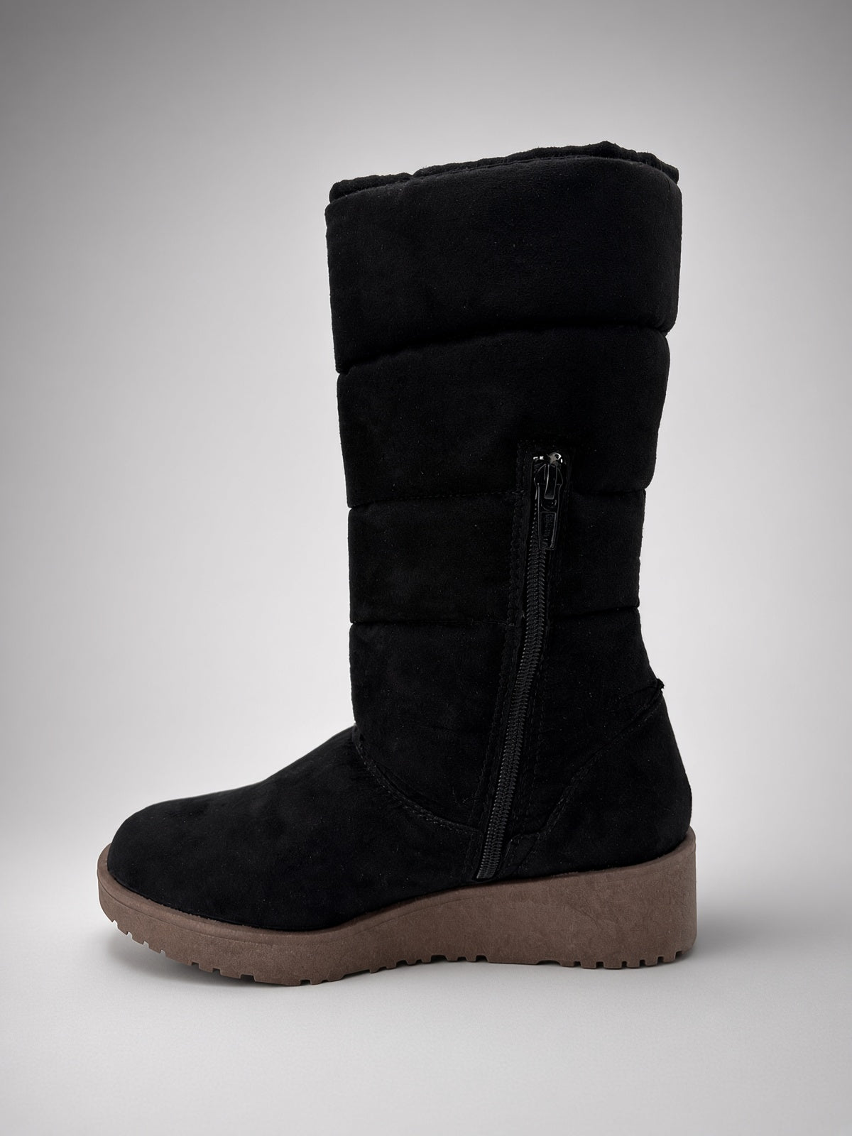 Bota Alta Térmica Calientita para Mujer con Ajuste de Botón Negro