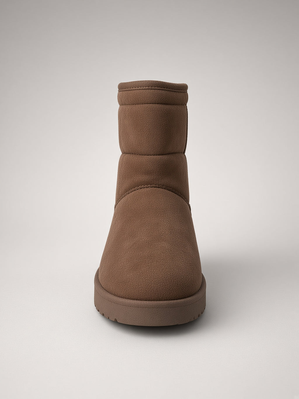 Botin Térmico de Gamuza Cafe Claro con Botón Lateral para Dama