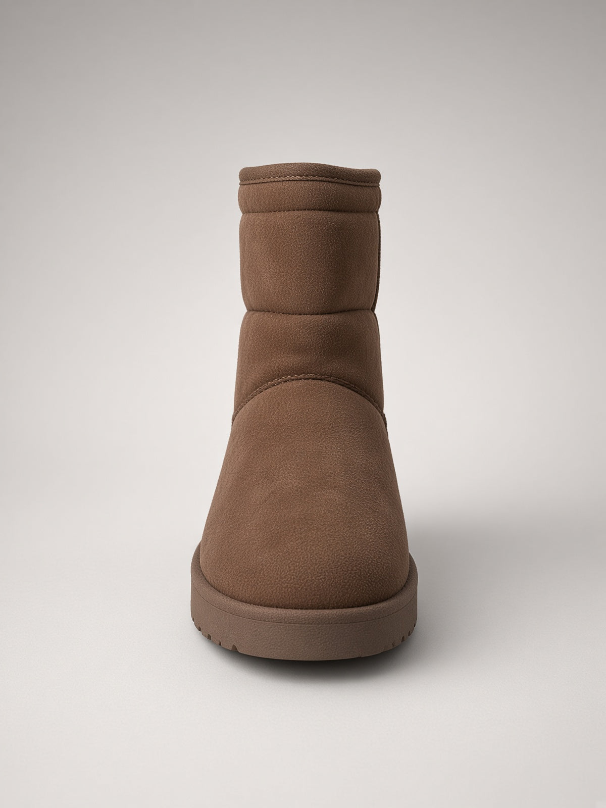 Botin Térmico de Gamuza Cafe Claro con Botón Lateral para Dama