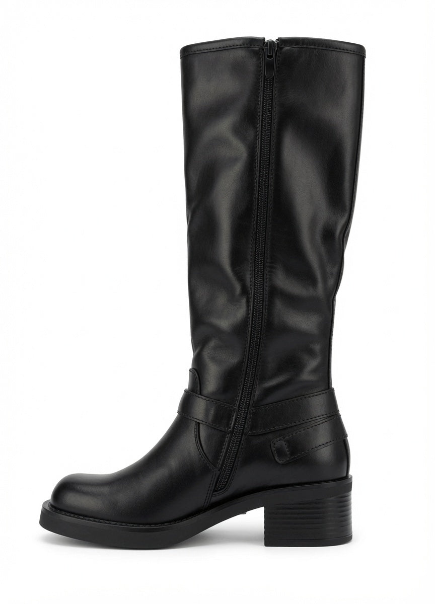 Bota Alta Rocky con Hebillas y Suela de Goma Negra