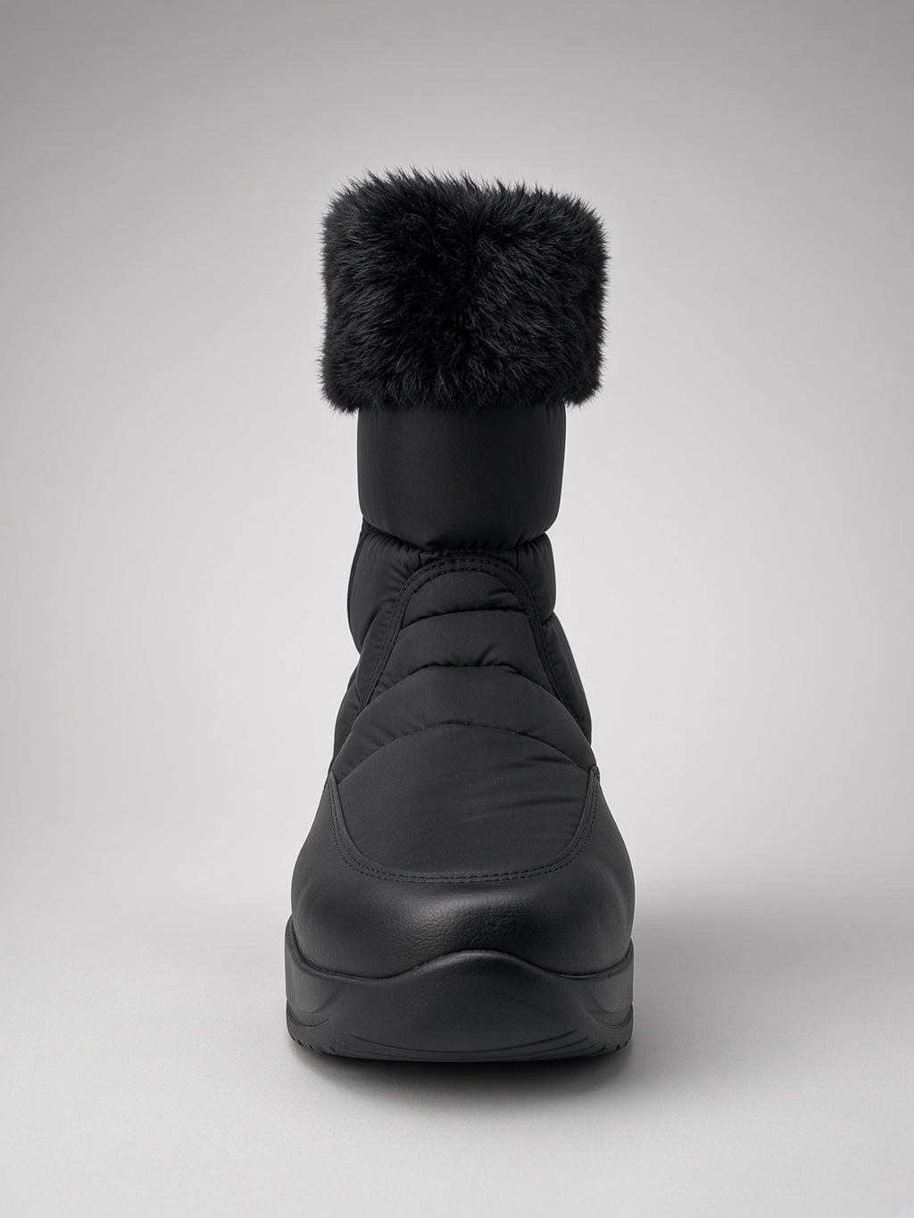 Botin De Nieve Invierno Dama Térmicas Con Peluche Negras