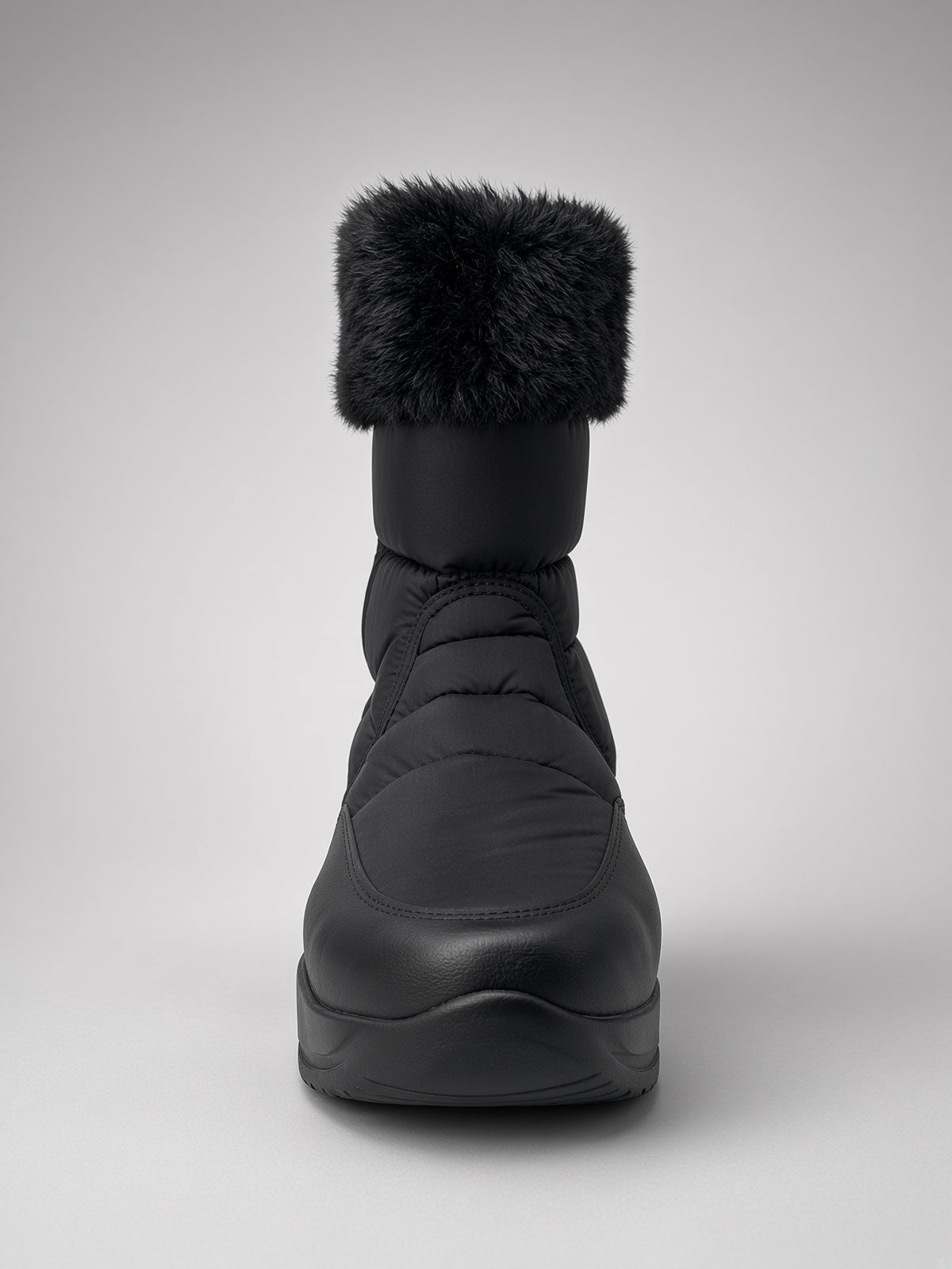 Botin De Nieve Invierno Dama Térmicas Con Peluche Negras