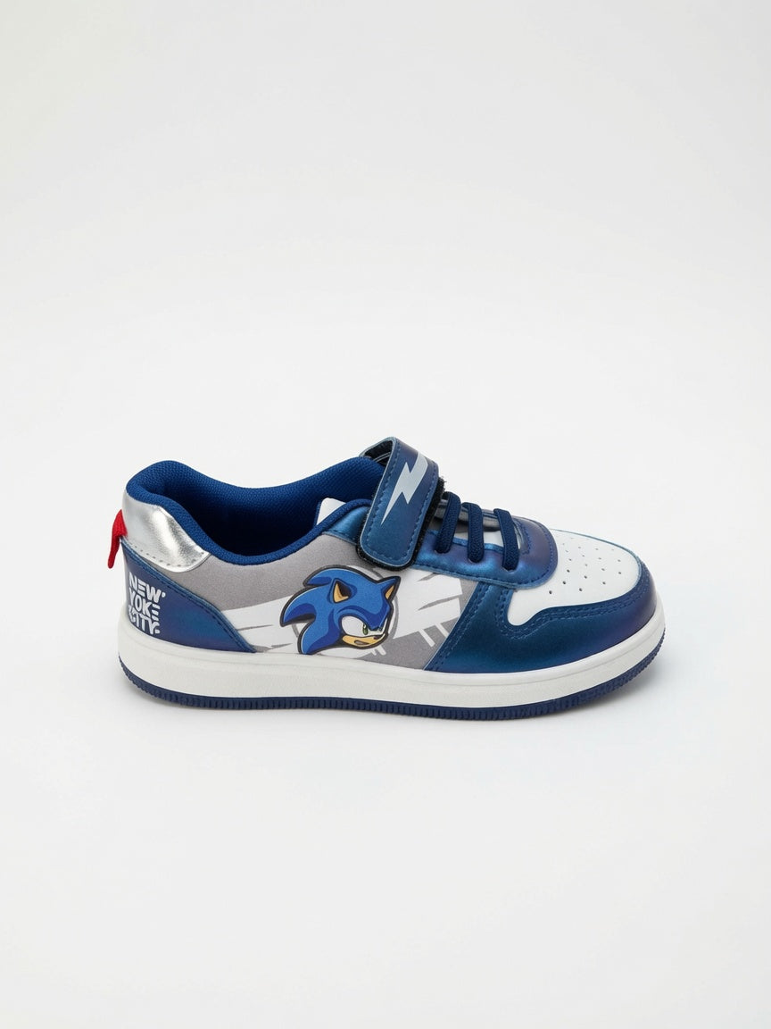 Tenis de Sonic para Niño Azules con Velcro y Agujetas Casuales