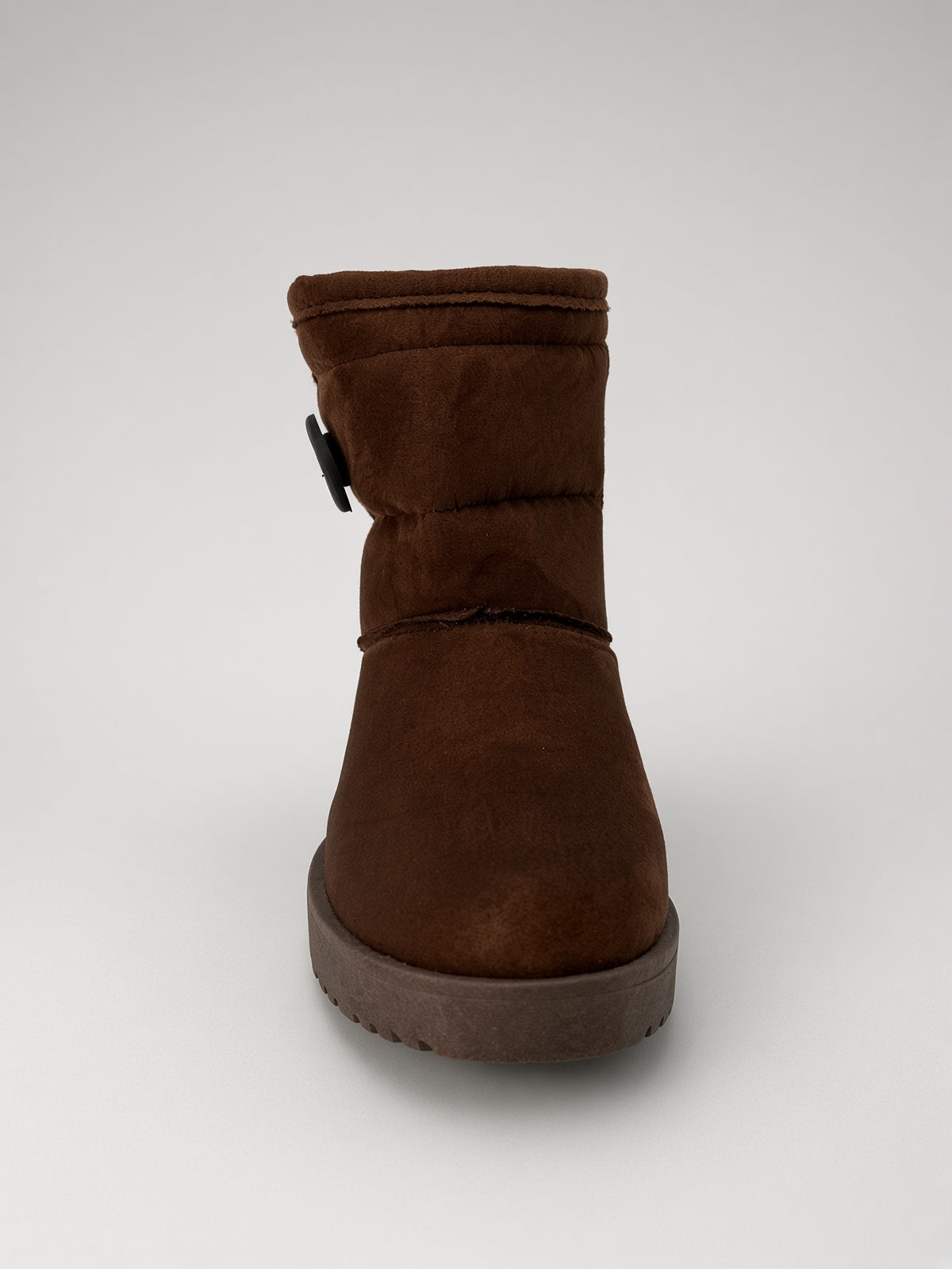 Botin Térmico de Gamuza Cafe con Botón Lateral para Dama