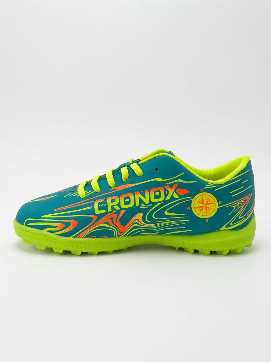 Tenis Fútbol Rápido Cronox Hombre Aqua Amarillo Neon