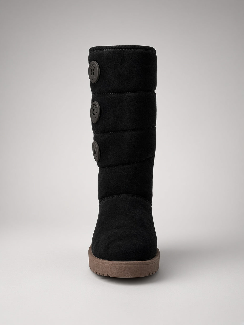 Bota Alta Térmica Calientita para Mujer con Ajuste de Botón Negro
