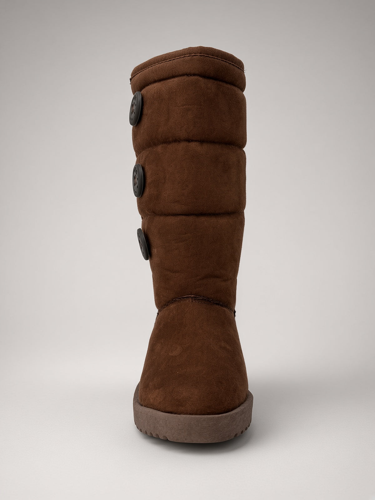 Bota Alta Térmica Calientita para Mujer con Ajuste de Botón Cafe