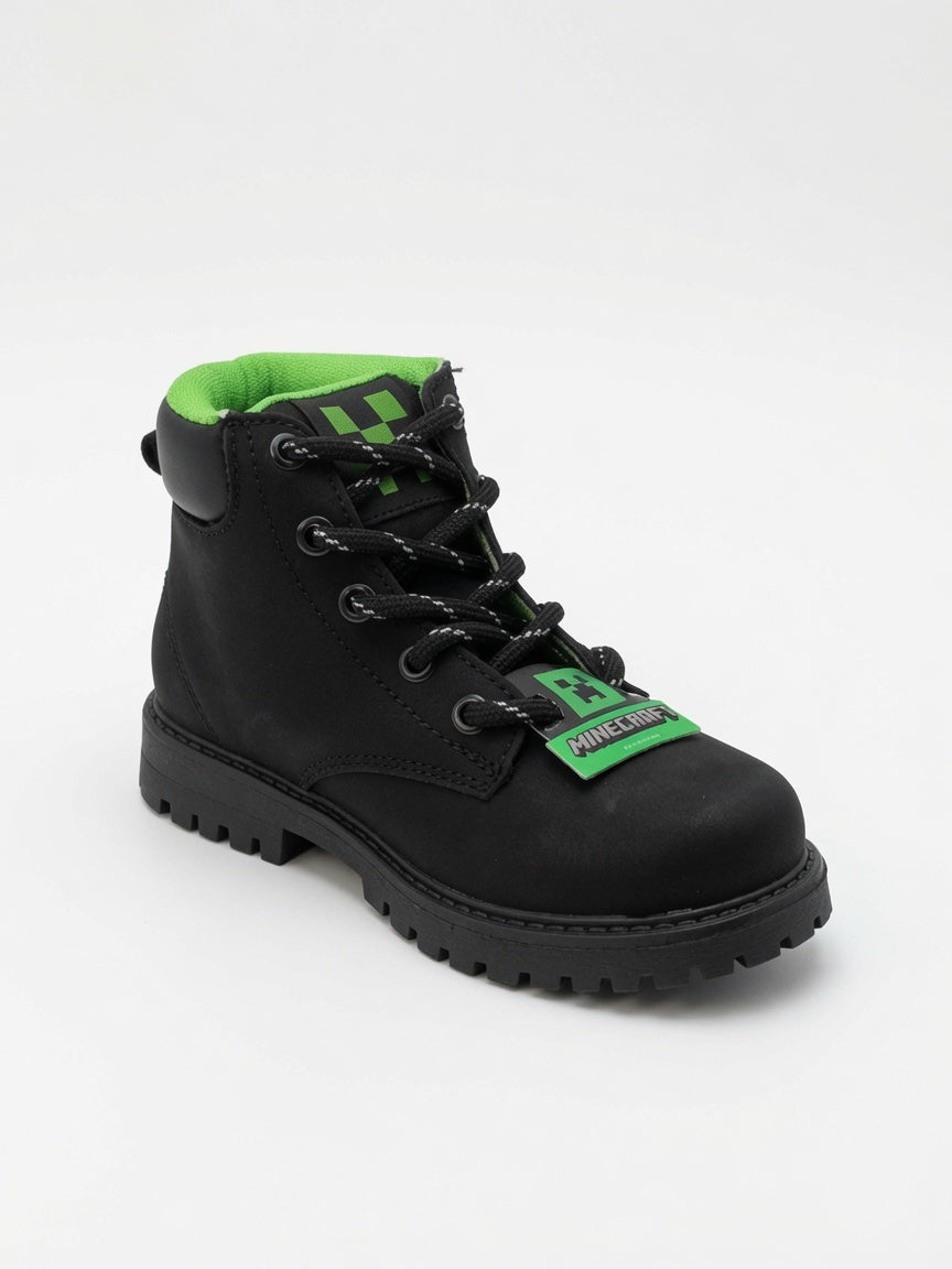 Botas Urbanas Minecraft para Niño – Calzado Casual Negro con Verde