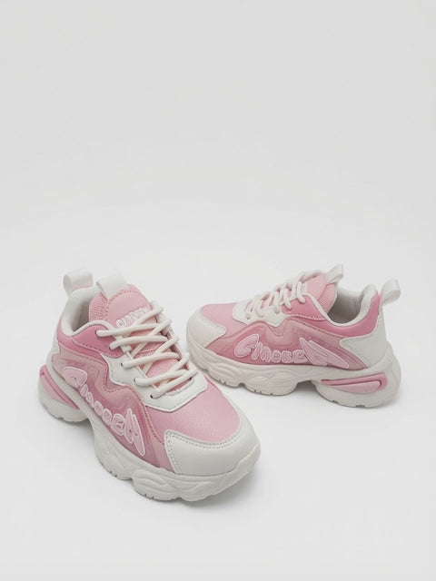 Tenis Casuales De Niña Plataforma Color Rosa Pastel
