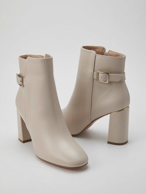 Botines De Tacón Ancho Para Mujer Elegantes Con Hebilla