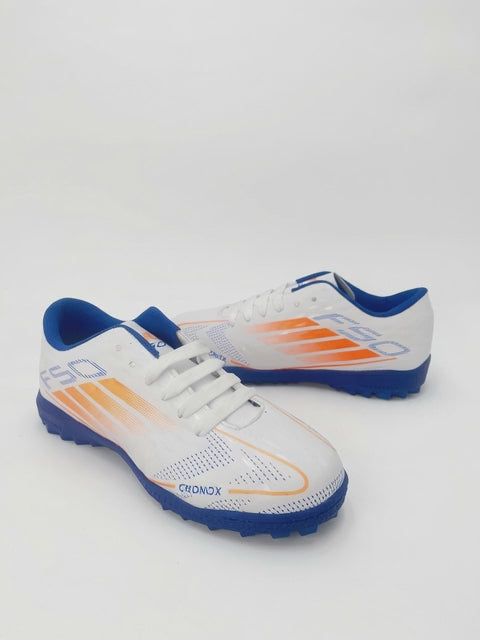 Tenis Fútbol Rápido Cronox Hombre Blanco Azul Rey