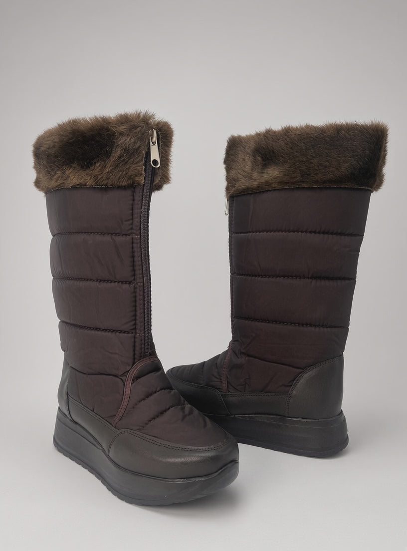 Bota De Nieve Invierno Mujer Térmicas Peluche Café