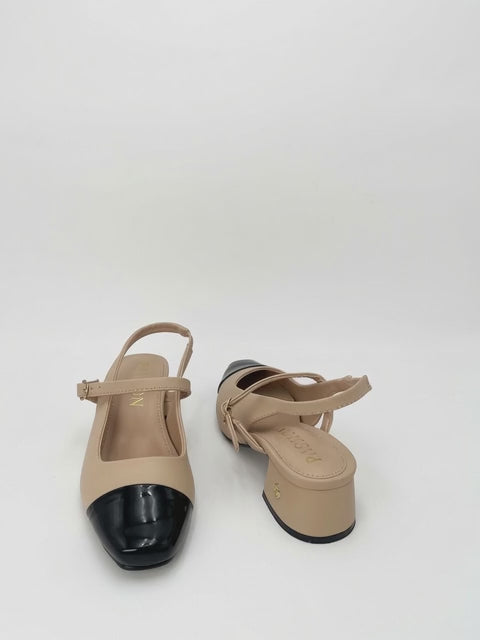 Zapatilla Passion Nude de Talón Descubierto y Punta Cuadrada