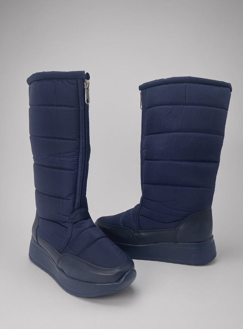 Bota De Nieve Invierno Mujer Térmicas Con Cierre Azul Marino