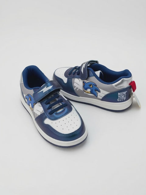 Tenis de Sonic para Niño Azules con Velcro y Agujetas Casuales