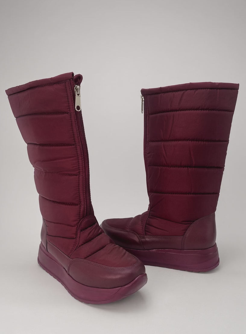 Bota De Nieve Invierno Mujer Térmicas Con Cierre Vino