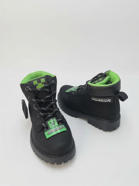 Botas Urbanas Minecraft para Niño – Calzado Casual Negro con Verde