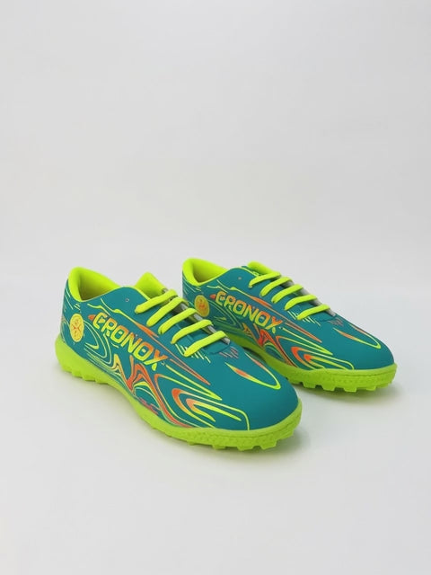 Tenis Fútbol Rápido Cronox Hombre Aqua Amarillo Neon