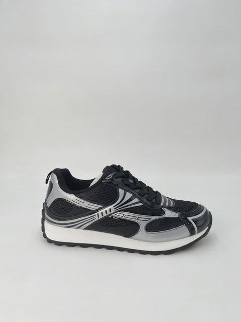 Tenis Casuales para Mujer Negros con Plata